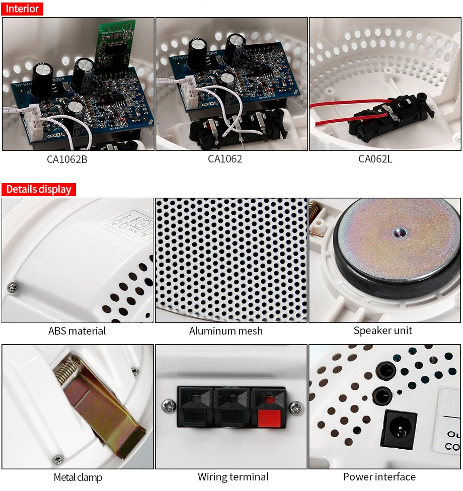 Oupushi CA1062B семейная фоновая музыкальная система 6,5 дюймов Bluetooth Активный потолочный динамик s 1 основной динамик с 6 Sub динамиком s