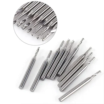 

10pcs 1/8" 2mm Carbide Drill Bit End Mill Cutter Kit CNC 1 Flute Router Tool