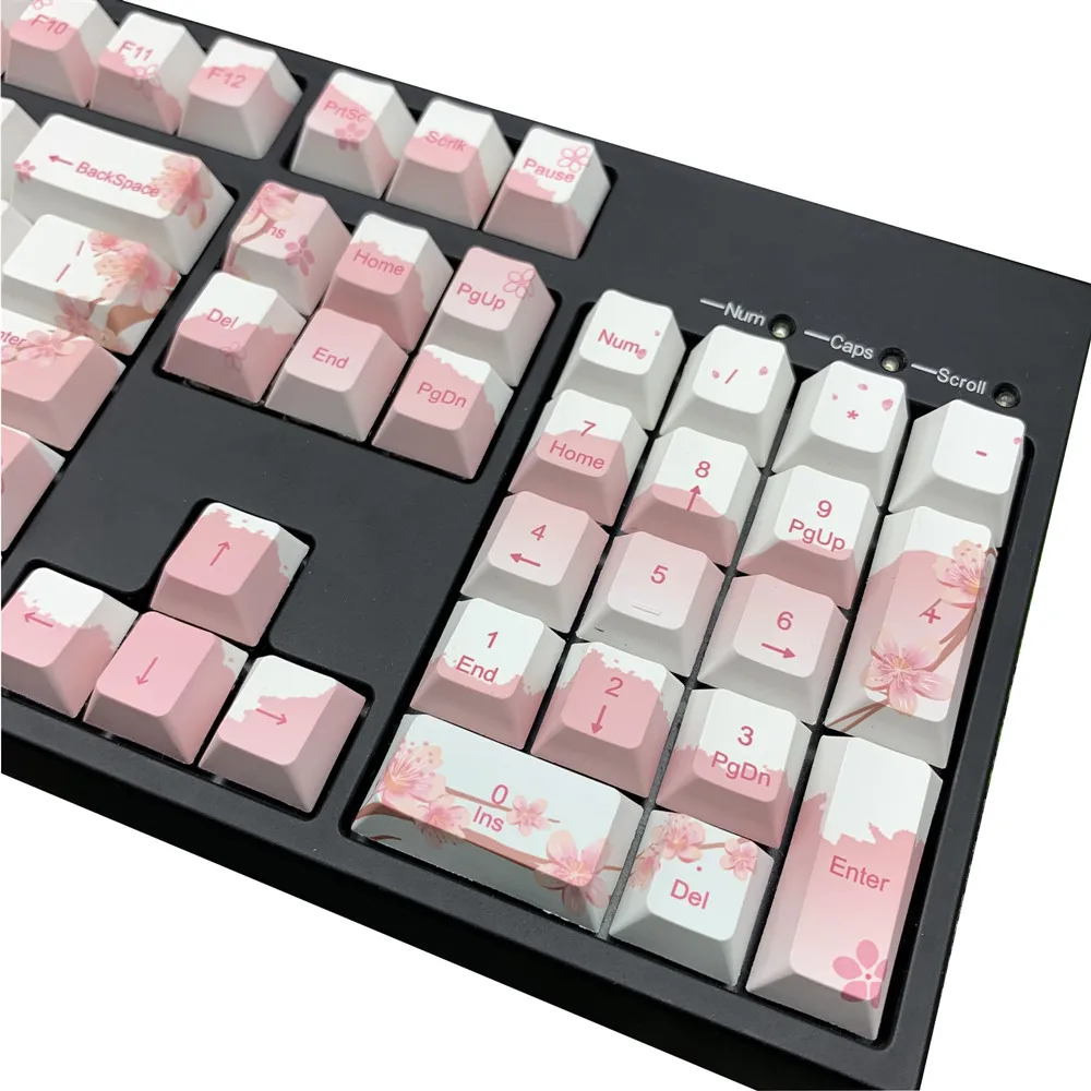 Cherry Blossom Keycaps полный комплект механическая клавиатура PBT 5 лицо краситель-сублимация Keycap для всех Sakura набор клавишных колпачков