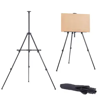 

Folding Tripod Aluminum Alloy Easel Display Stand with Storage Carrying Bag for Indoor Outdoor Art Craft (Black)