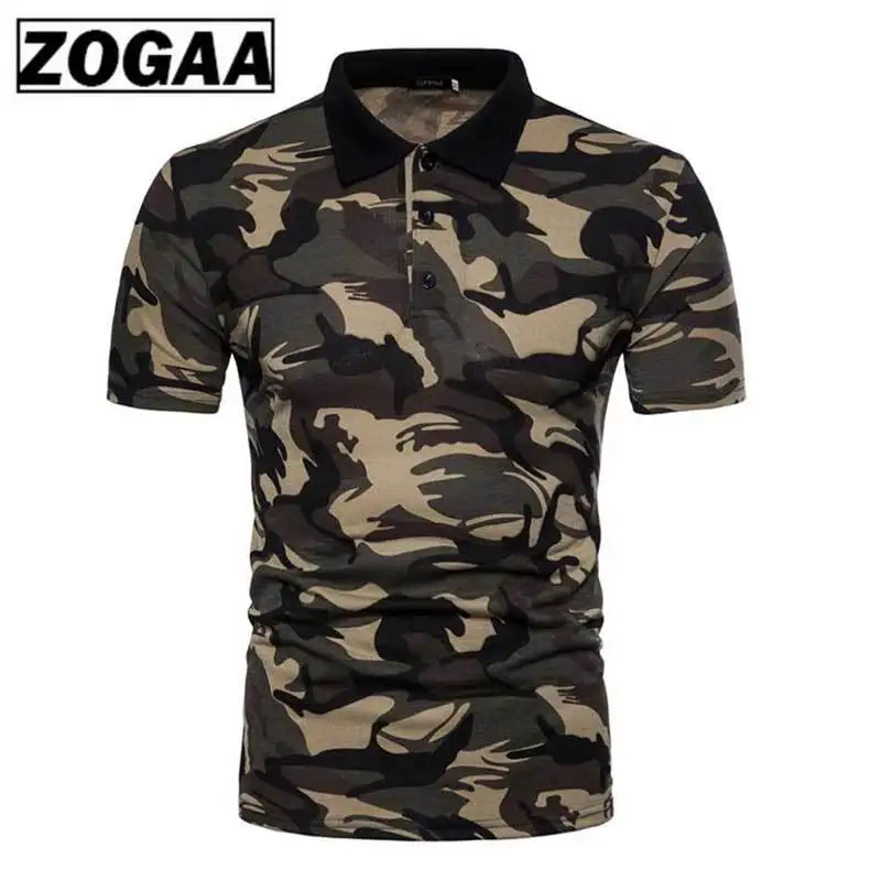 ZOGAA, Мужская рубашка поло, брендовая,, камуфляжная, поло, мужская, с длинным рукавом, повседневная, тонкая, в стиле милитари, поло, мужская рубашка, XXL, рубашка с воротником
