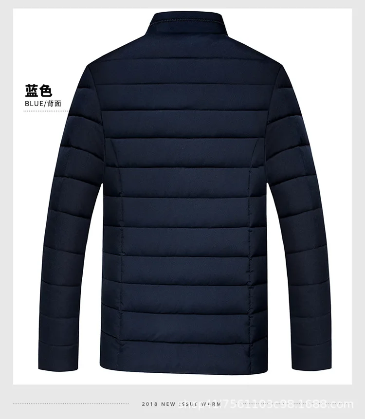 Winter New Style Middle-aged Men Business Cotton Overcoat Middle-aged Daddy Clothes Cotton-padded Jacket Warm Stand Collar Cotto