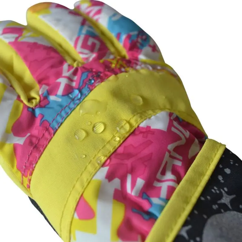Waterproof Winter Skiing Snowboarding Gloves Warm Mittens For Kids Full-Finger Gloves Strap for Sports, Skiing, Cycling