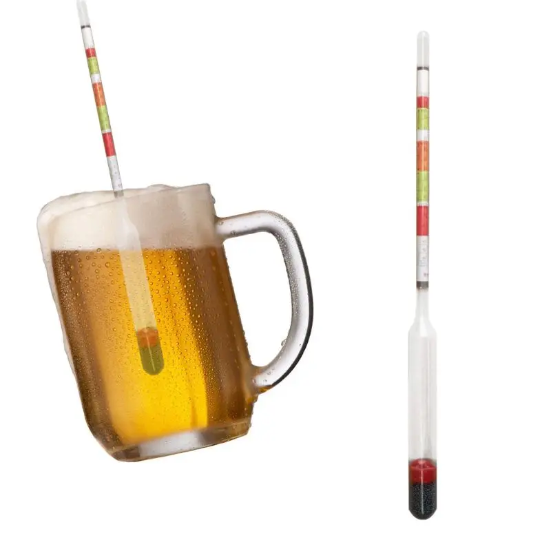 Triple Scale Hydrometer Self Brewed Wine Sugar Meter Alcohol Measuring for Home Brewing Making Beer Wine Mead 2Pcs/Set alcohol meter sugar refractometer