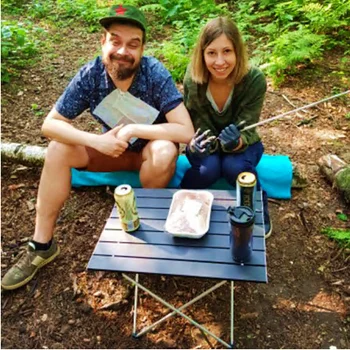 

Portable Folding Aluminum Roll Up Table Lightweight Outdoor Camping Picnic Simple Furniture Camping Table Tea Table