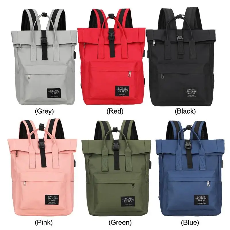 Модный рюкзак унисекс для женщин и мужчин, нейлоновый рюкзак для девочек-подростков, сумки, рюкзак, большая емкость, для ноутбука, зарядка через usb, сумки с верхней ручкой