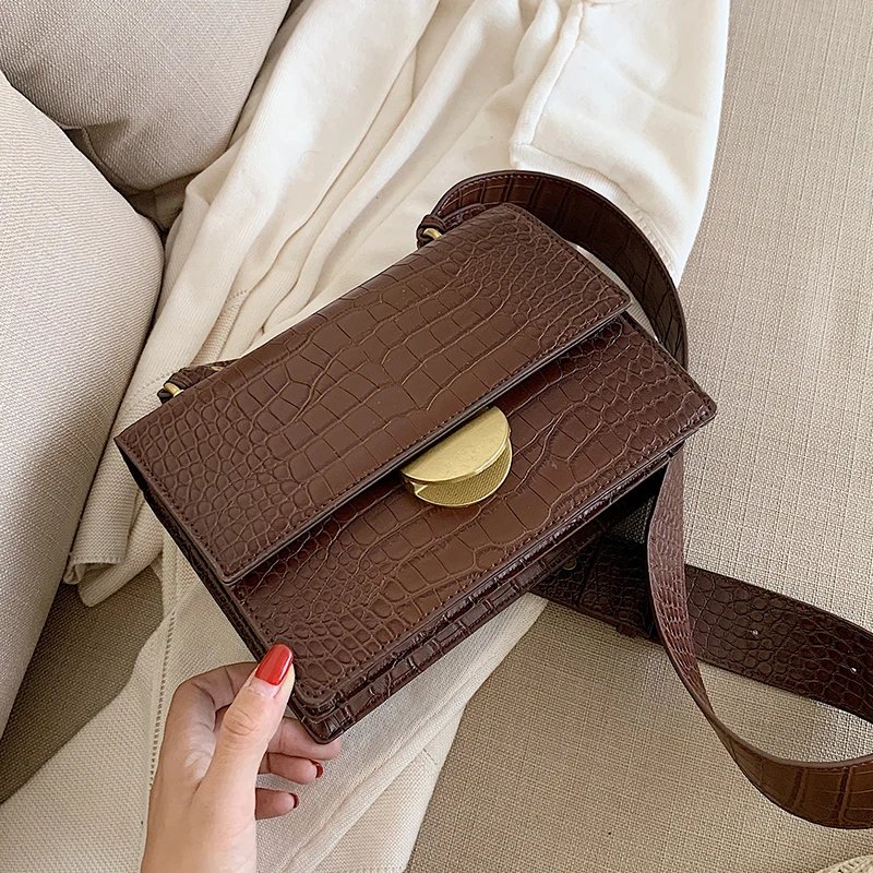 

Crocodile Pattern Crossbody Bags For Women 2019 Small Chain Handbag small bag PU Leather Hand Bag Ladies Designer Shoulder Bags