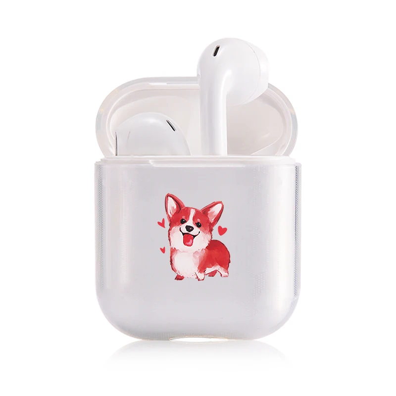 Жесткий Милый Забавный Чехол Air Pods для Apple airpods роскошный мультяшный любимец собаки кошки прозрачный чехол Airpods в наушнике - Цвет: I200263