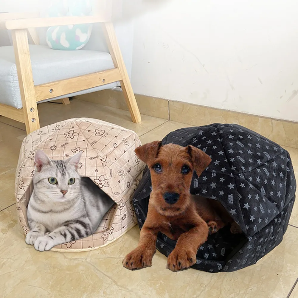 Removable washable plush kennel pet padded deep sleep comfortable pet bed comfy calming dog bed cat's house coperta cane 30N14 (5)