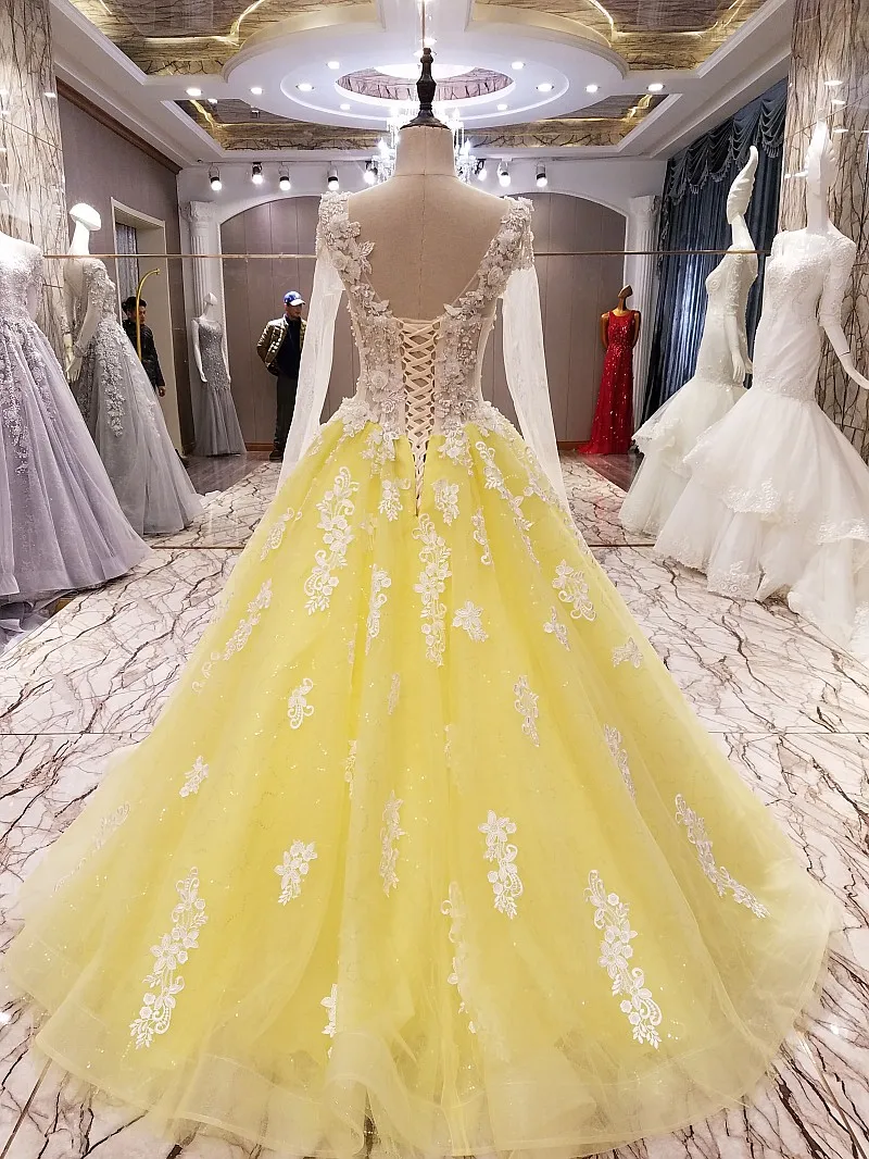 US $12.12 12% OFFLS12 yellow evening gown corset back beaded tulle long sleeves evening dress long on sale abendkleider lang real photosevening US $12.12 12% OFFLS12 yellow evening gown corset back beaded tulle long sleeves evening dress long on sale abendkleider lang real photosevening