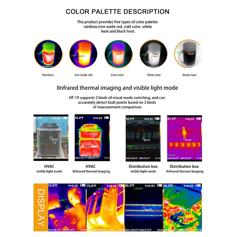  Handheld IR Thermal Imaging Camera Digital Display HT-19 high Infrared Image Resolution Thermal Ima