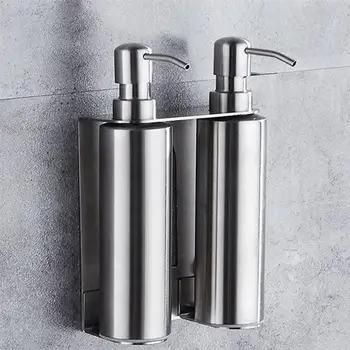 

Hand Press Soap Dispenser Wall-Mounted Liquid Soap Holder Refillable Stainless Steel Empty Soap Container For Home Hotel