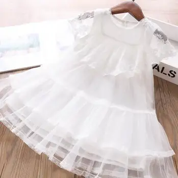 

2020 New Style Girls Princess Dress Cotton Mesh Fashion Summer Girls Dresses 2-7t QA57