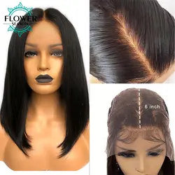 13*6 кружевные передние человеческие волосы парики с детскими волосами 180% Плотность бразильские волосы remy короткие парики для женщин