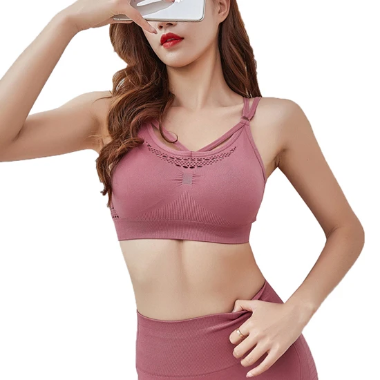 BraPink Бесшовный комплект для йоги Женская одежда для фитнеса спортивный комплект леггинсы мягкий спортивный пуш-ап бюстгальтер 2 шт. спортивные костюмы облегающие штаны для йоги - Цвет: BraPink