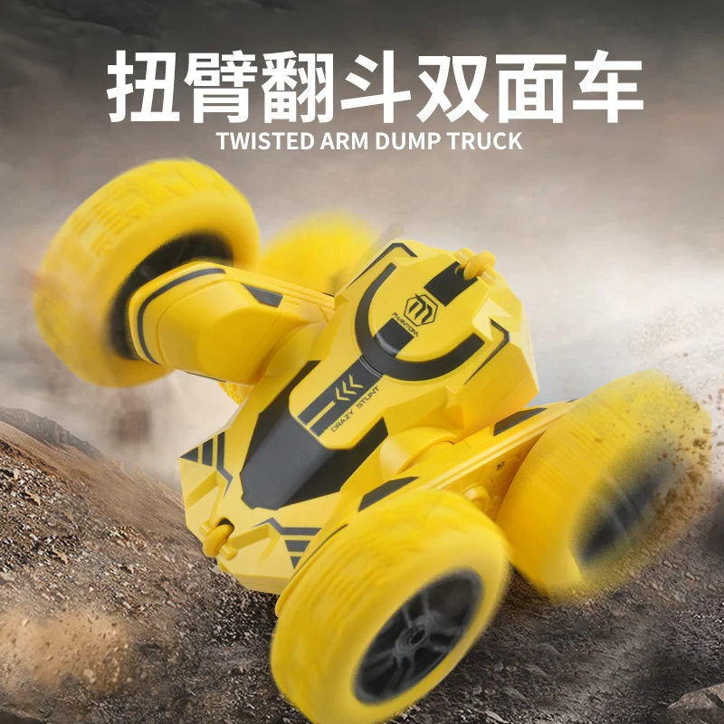 1/28 RC Stunt Car High Speed Tumbling Crawler Vehicle 360 Degree Flips Double Sided Rotating Tumbling RC Car