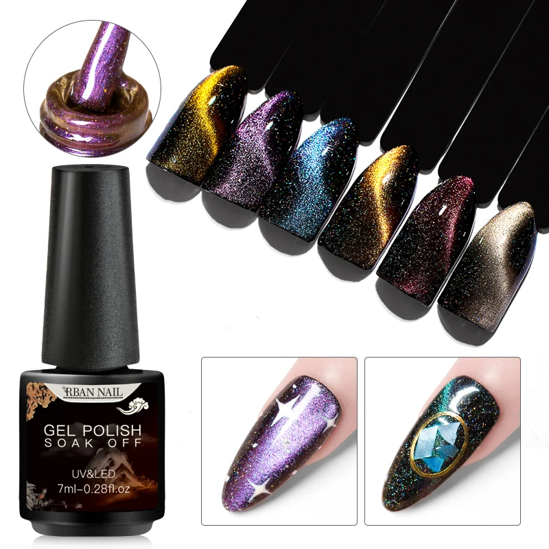 RBAN NAIL Гель-лак для ногтей с эффектом «кошачий глаз» лак 5D и 7D магнитный гель замочить от УФ гель-лака Лак с сильной магнитной доской