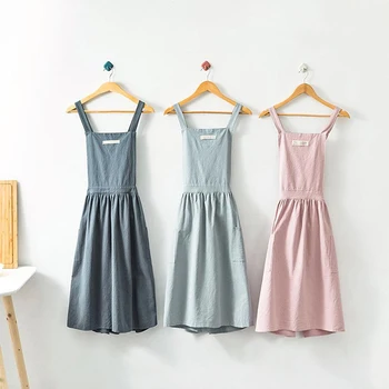 

New Kitchen Apron Bib Women Cotton Pinafore For Cooking BBQ Baking Cleaning Comfortable Kitchen Accessories Antifouling