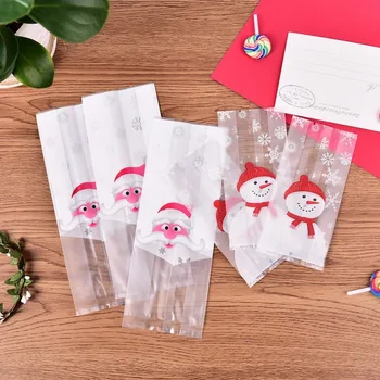 

25pcs/set Santa Claus Snowman Pattern Biscuit Candy Cookies Packing Bag Snack Jewelry Pouch Wrappers