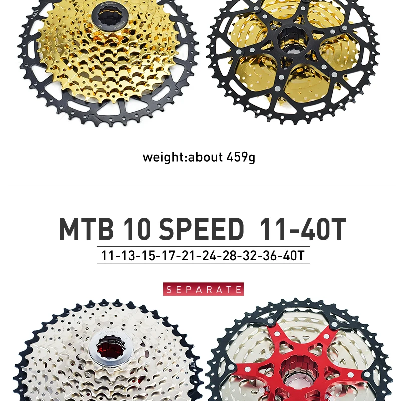 VG SPORTS MTB Cassette 8 9 10 11 12 Speed 40T 42T 46T 50T 52T Mountain Bike Cassette Separate Cassete Freewheel Bracket Sprocket