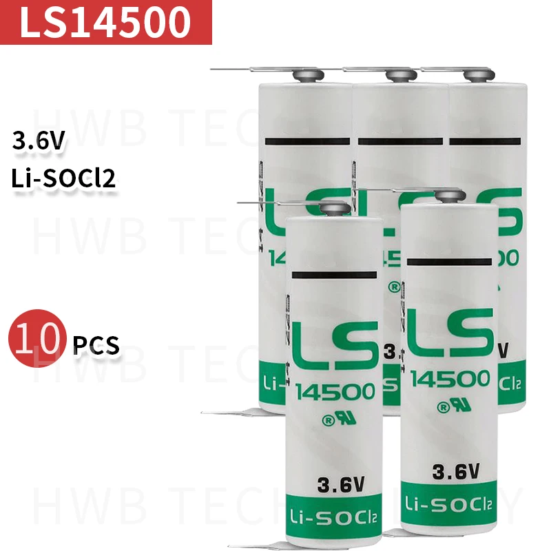 10 шт./лот новый для LS14500 AA ER14505M 3 6 v 2600mah литиевая батарея с паяными штырьками