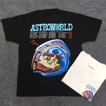 

2019 I Don't Want To Wake Up tour Astroworld T shirt Men Women 1:1 Best Quality 2019 Summer Travis Scott T-shirt
