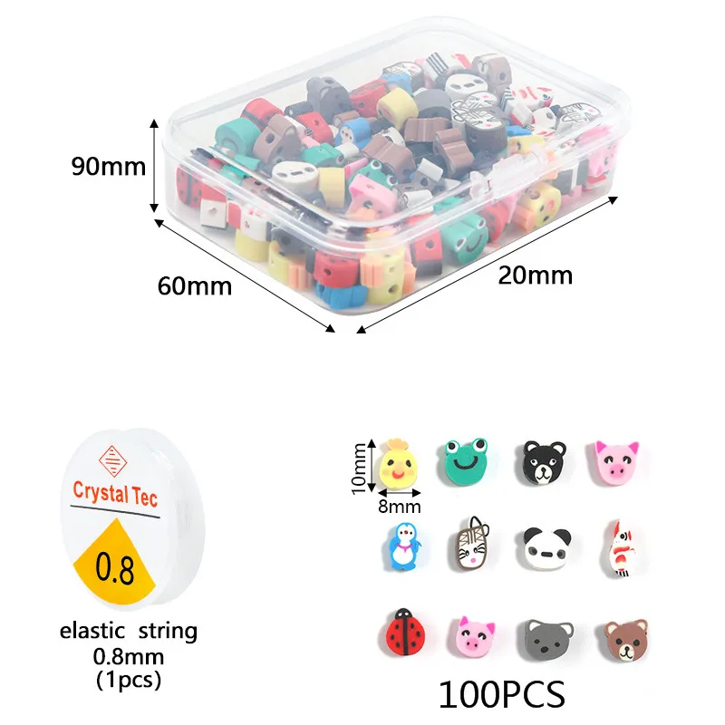 100-910pcs/Box Animal Cake Fruit Flat Polymer Beads Kit Loose Spacer Beads For Jewelry Making Kits Handmade Bracelet Accessories 100-910pcs/Box Animal Cake Fruit Flat Polymer Beads Kit Loose Spacer Beads For Jewelry Making Kits Handmade Bracelet Accessories