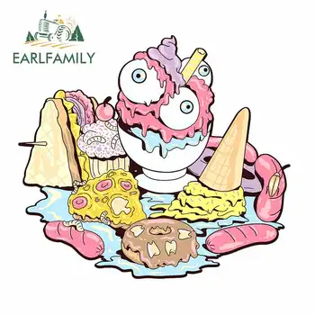 

EARLFAMILY 13cm x 11.6cm for Human Meal Graffiti Sticker DIY Waterproof Fashion Decals 3D Custom Printing Motorcycle Car Bumper