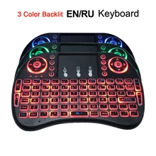 I8 2,4 ГГц мини беспроводная клавиатура с подсветкой Сенсорная панель Мышь светодиодный AAA* 2 батарея для Smart tv мини ПК