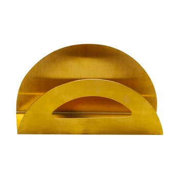 

European Iron Semi-Circular Napkin Holder Hotel Restaurant Tissue Box Coffee Shop Vertical Square Paper Towel Storage Holder