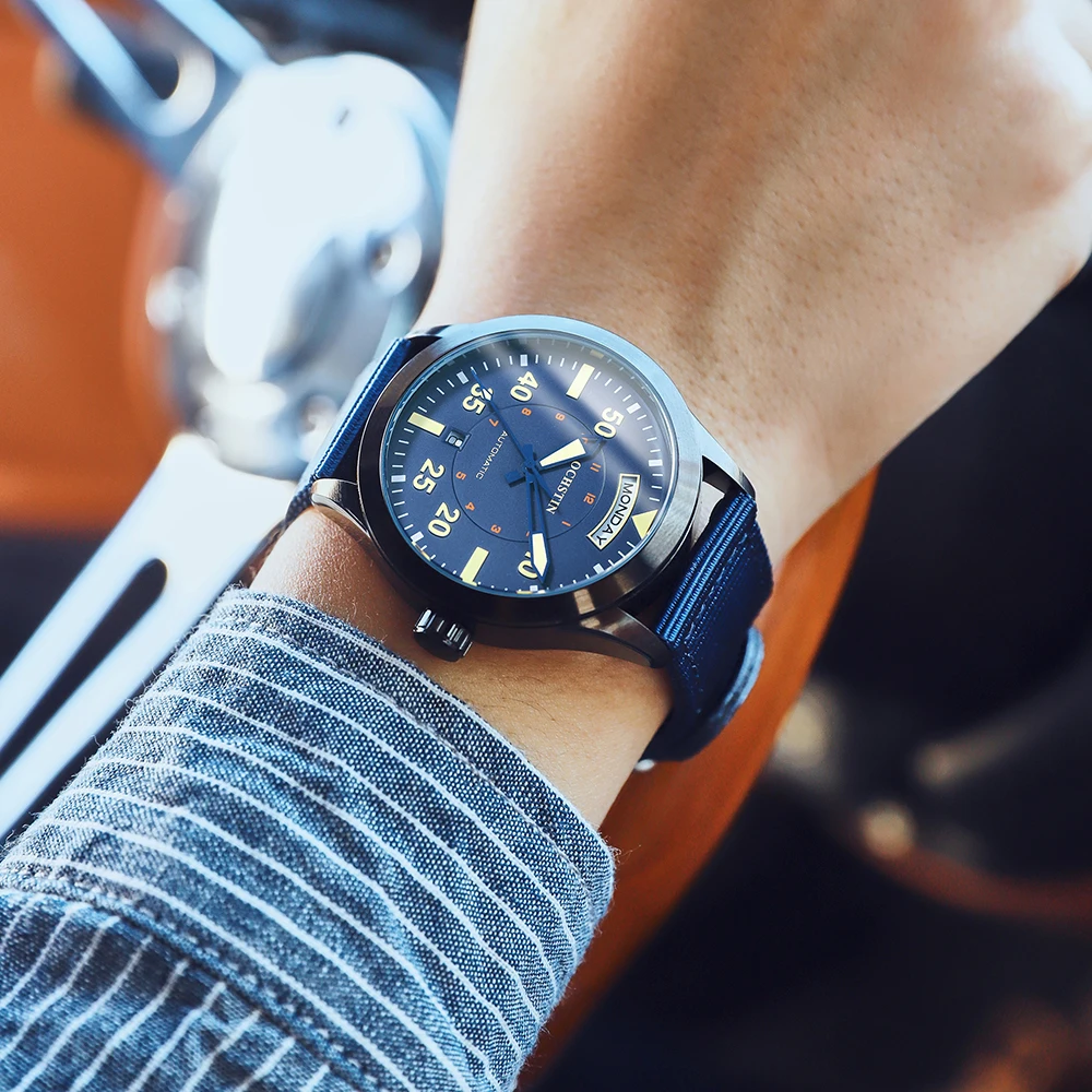 Pilot Men's Watches OCHSTIN Automatic Mechanical Men Watch Military Outdoor Waterproof Wristwatch Date Week Dial Gift For Male