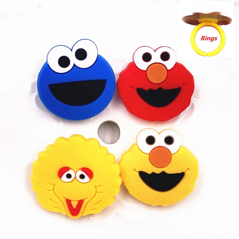 4pcs Cartoon Sesame Street Elmo Icon Bert Craft Finger Ring Baby Finger Jewerly Accessories Silicone For Boy Girl Birthday Gift Rings Aliexpress