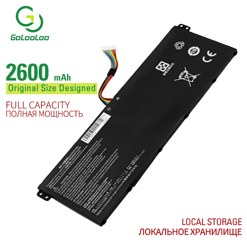 Golooloo 15,2 v 2600mAh Аккумулятор для ноутбука для ACER Aspire ES1-531-C7KL ES1-711 AC14B8K R3-131T R7-371T V3-111/111 P/112 P/371/