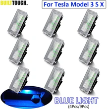 Luz LED azul ultrabrillante para Tesla modelo 3 Modelo S modelo X luz Interior puerta maletero Footwell guantera luz Lámpara decorativa