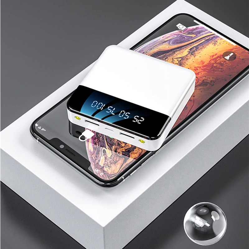 

Mini Power Bank 6000mAh/10000mAh External Battery Pack Portable PoverBank with LCD Display Screen Powerbank Mobile phone Charger
