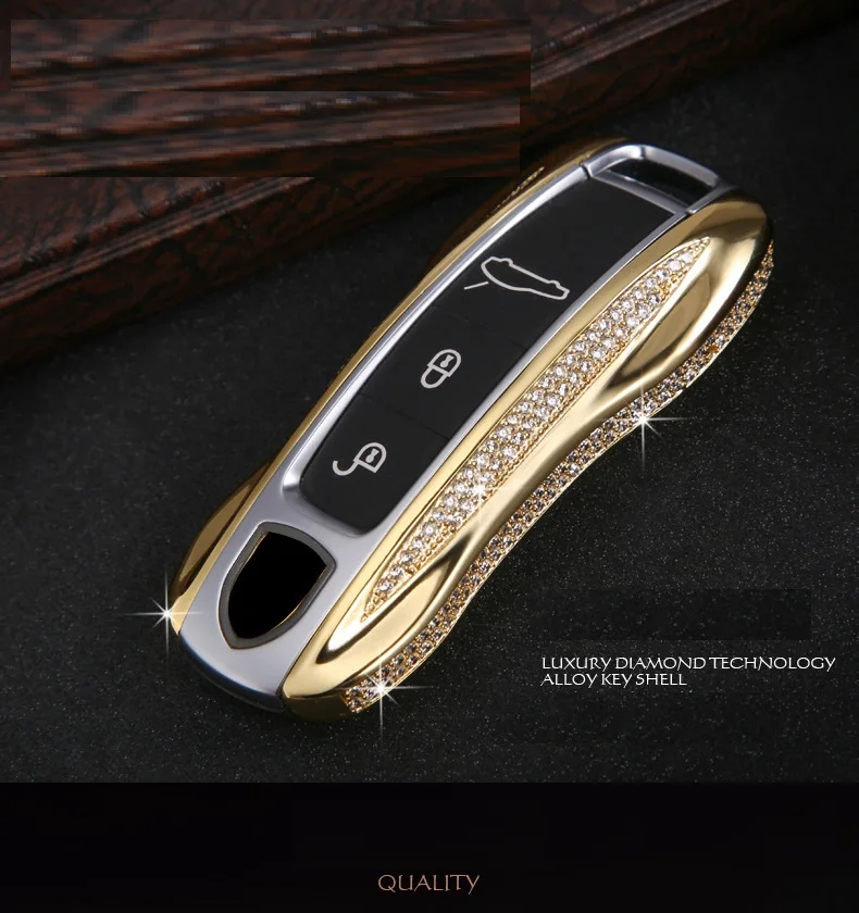 Ключ с бриллиантами кольцо сумка крышка брелок декорация ключ чехол для Porsche Panamera Cayenne