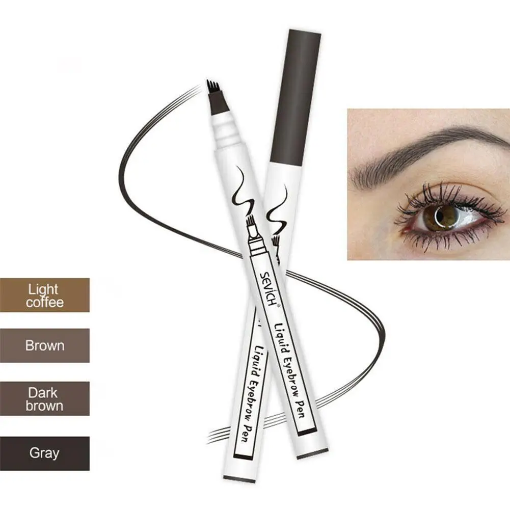 

1Pcs Natural Microblading Eyebrow Tattoo Pen 4 Fork Waterproof Cosmetics Liquid Sketch Tips Fine Eyebrow Pencil X8V5