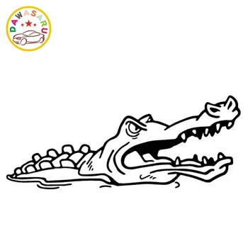 

Car Stickers Ferocious Crocodile Cartoon Decoration PVC Car Stickers Accessories Waterproof Cover Scratches Black/white,17cm*7cm
