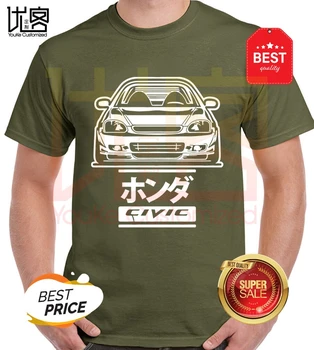 

2020 summer new honda civic 6gen t-shirt mens short sleeve type-r 6rd car b16 b18 jdm t shirt