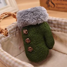 1 пара зимние детские перчатки для девочек мальчиков полный палец детские варежки теплые детские вязаные перчатки горячая распродажа