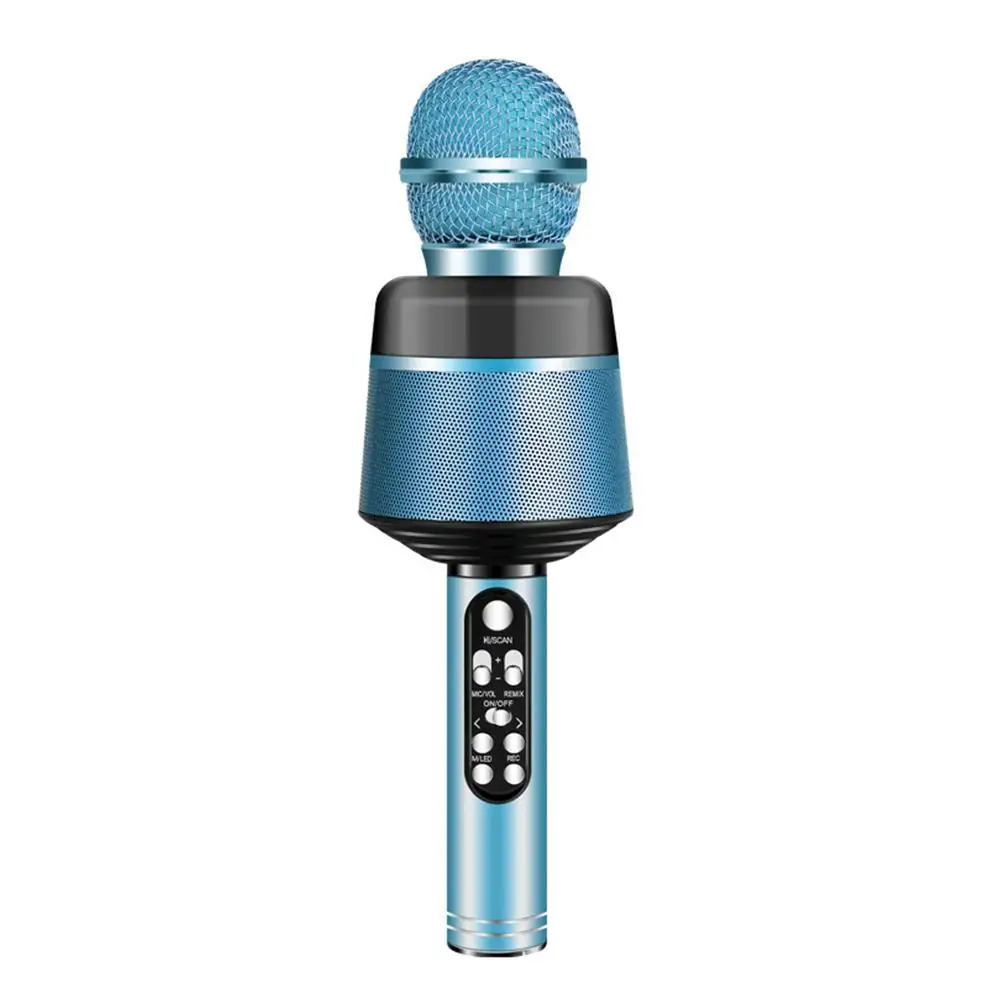 Bluetooth микрофон Q008 беспроводной микрофон с мигающими огнями портативный ручной микрофон динамик для мобильного телефона пение