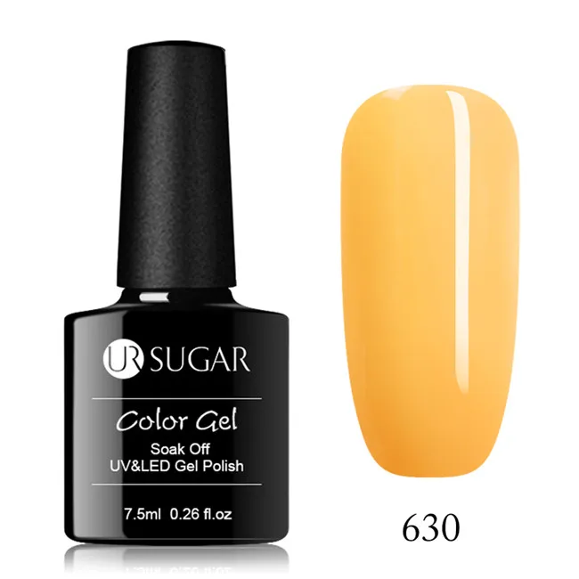 Ur Sugar летний Гель-лак для ногтей желтый Полупостоянный цветной стойкий 7,5 мл замачиваемый УФ-Гель-лак УФ светодиодный гель-праймер для ногтей - Цвет: 630