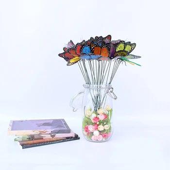 

24Pcs Garden PVC Butterflies Dragonflies Shape On Sticks Home Nursery Outdoor Fences Garden Lawn Backyards DIY Art Decoration