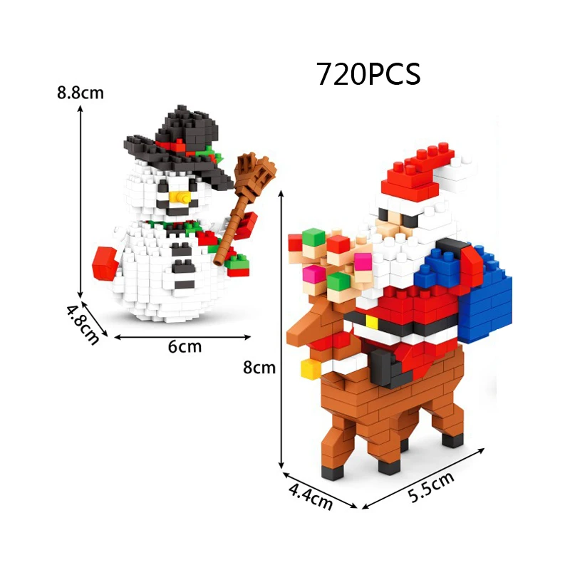 

Santa Claus and snowman building bricks christmas model micro diamond block nanobricks educational toys for children XMAS gifts