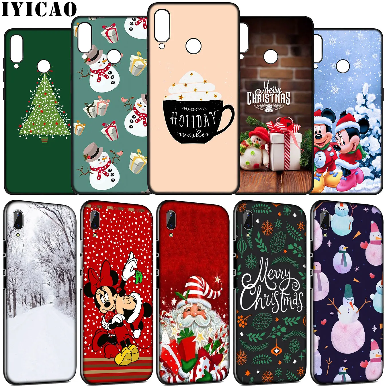 Merry Christmas snowman Soft Case for Huawei Y9 Y7 Y6 Prime 2019 2018 Honor view 20 8C 8X 8 9 9X 10 Lite 7C 7X 7A Pro | Мобильные