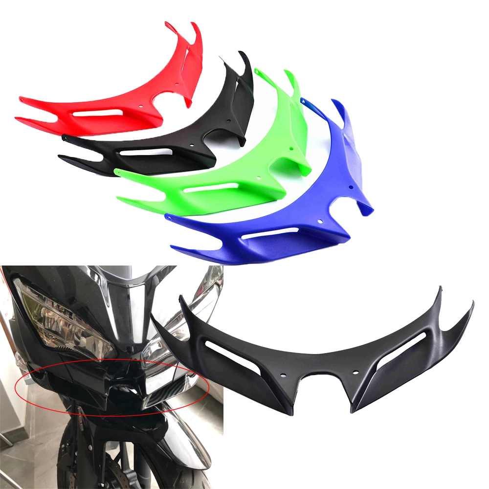 

Motorcycle front mouth shell cover for Kawasaki Ninja 250 400 2019 2018 fairing aerodynamic small wing tip protector parts