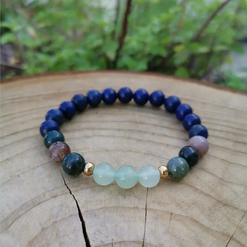 Золотой цвет 8 мм окрашенные Lapis, индийский оникс Japa Mala набор, синий, медитация Mala, Намасте Йога ювелирные изделия, буддийские Mala четки, 108 бусы мала - Окраска металла: Золотой цвет
