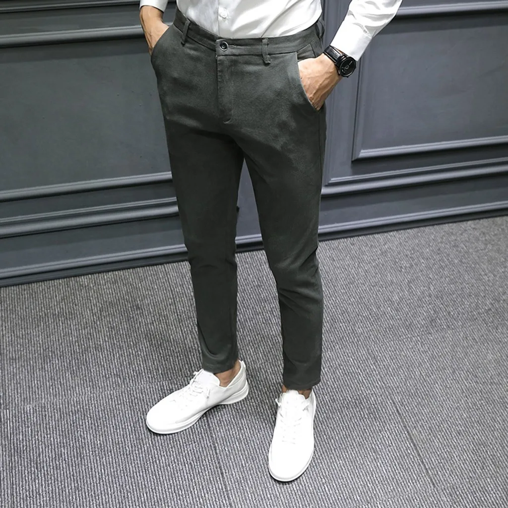 Молодежные мужские Новые осенне-зимние брюки, однотонные деловые повседневные длинные штаны, спортивные штаны в стиле хип-хоп, уличные штаны, штаны для бега