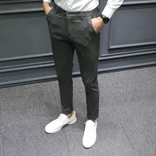 Молодежные мужские Новые осенне-зимние брюки, однотонные деловые повседневные длинные штаны, спортивные штаны в стиле хип-хоп, уличные штаны, штаны для бега