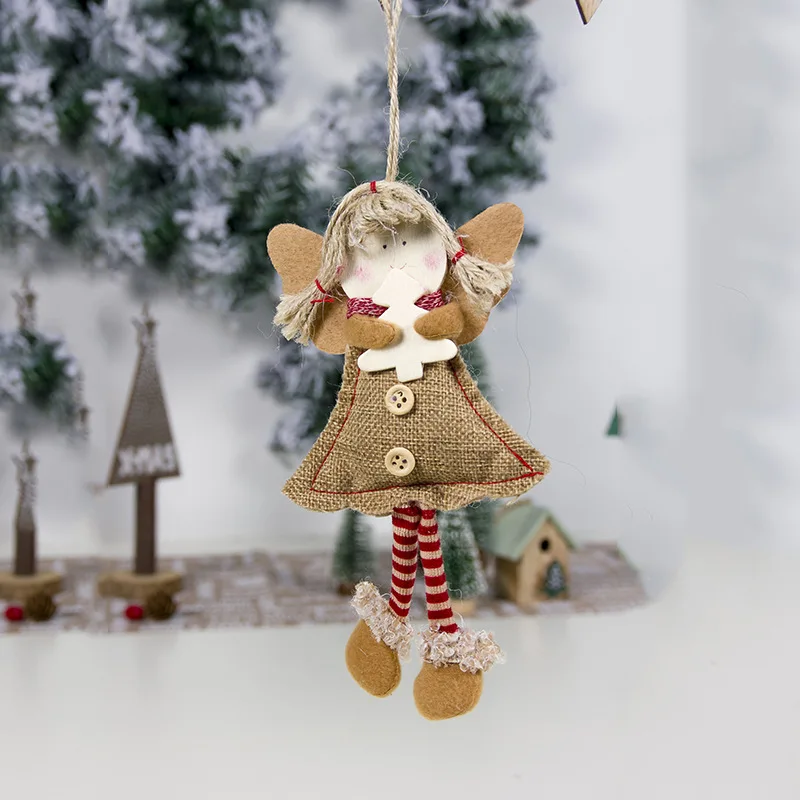 Color3 Орнамент с рождественской елкой Рождество Угол Деревянные Подвески украшения DIY Изделия из дерева для детей подарок для дома украшения для рождественской вечеринки - Цвет: Color3
